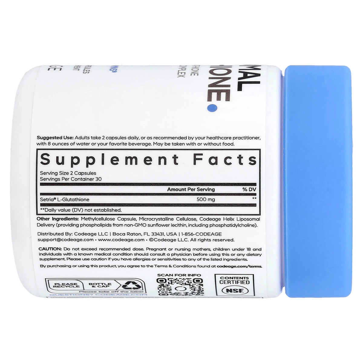 Codeage Liposomal Glutathione 250 mg 60 Caps