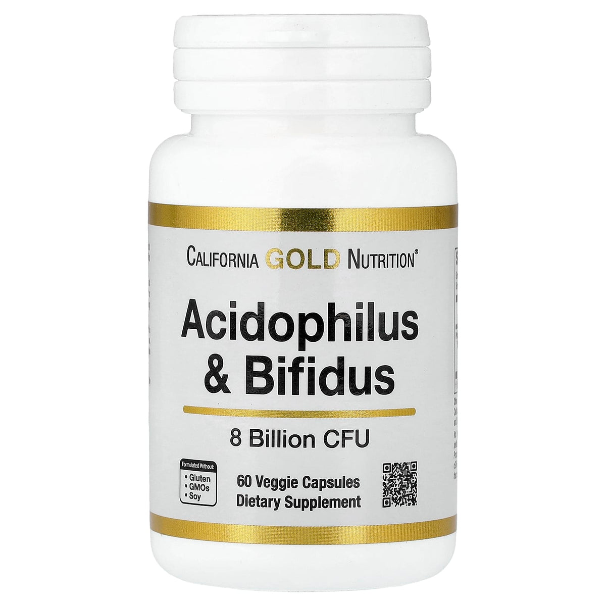 California Gold Nutrition Acidophilus and Bifidus 60 Veggie Capsules