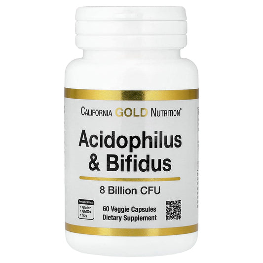 California Gold Nutrition Acidophilus and Bifidus 60 Veggie Capsules