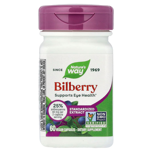 Nature's Way, Bilberry, Standardized Extract, 60 Vegan Capsules