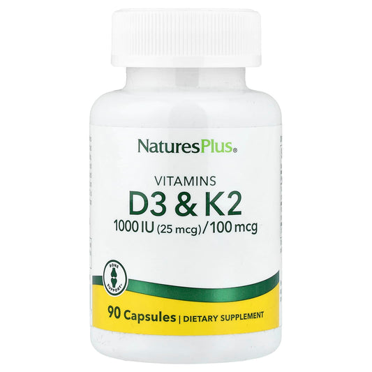 Nature's Plus, Vit D3 + Vit K2, 90 Capsules