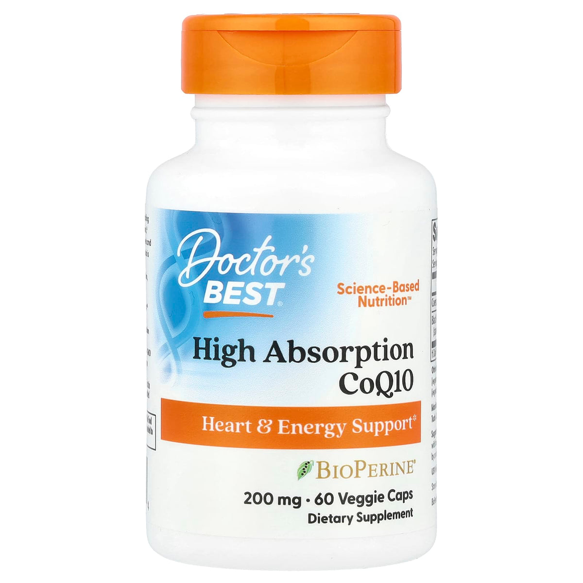 Doctor's Best, High Absorption CoQ10 with BioPerine, 200 mg, 60 Veggie Softgels