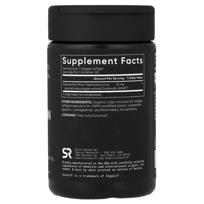 Sports Research Astaxanthin 12 mg 60 Veg Softgels