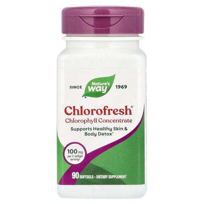 Nature's Way, Chlorofresh, Chlorophyll Concentrate, 90 Softgels (50 mg per Softgel)