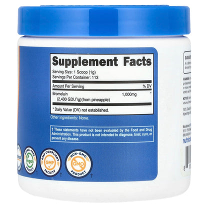 Nutricost, Bromelain, Unflavoured, 4 oz (113 g)