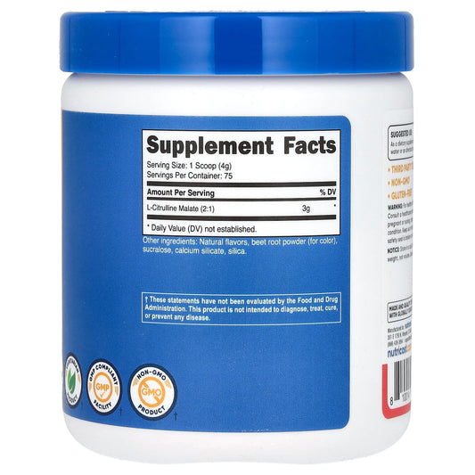 Nutricost, L-Citrulline Malate 2:1, Strawberry Kiwi, 10.7 oz (300 g)