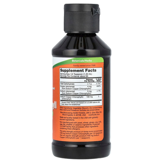 NOW Foods, Liquid Chlorophyll, Extra Strength, Unflavoured, 4 fl oz (118 ml)