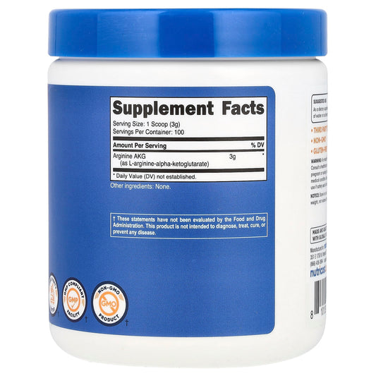 Nutricost, Arginine AKG, Unflavoured, 10.7 oz (300 g)