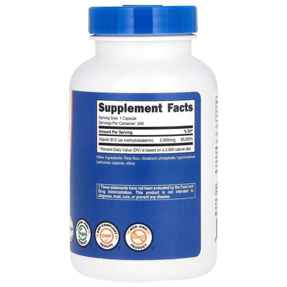 Nutricost Vitamin B12 2,000 mcg 240 Caps