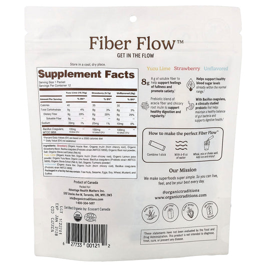 Organic Traditions, Fibre Flow™, Variety Pack, 12 Sticks, 118 g (4.1 oz)