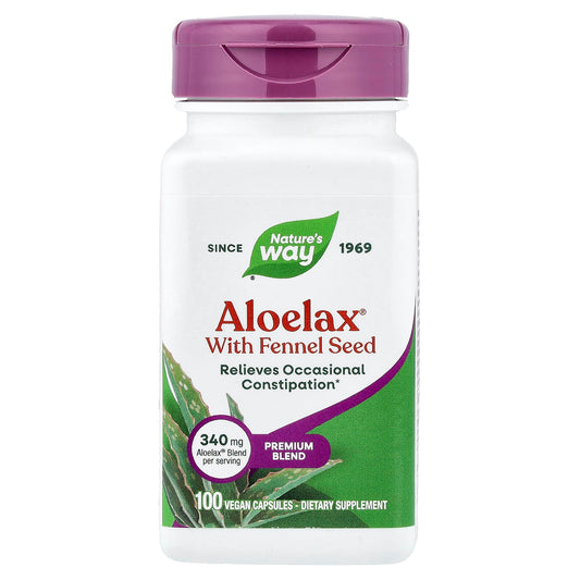 Nature's Way, Aloelax with Fennel Seed, 340 mg, 100 Vegan Capsules