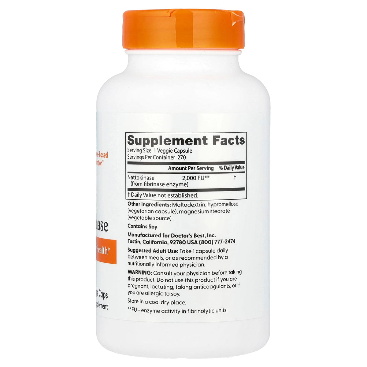 Doctor's Best Nattokinase, 2,000 FUs 270 Caps