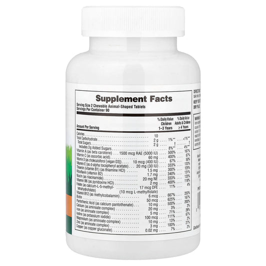 NaturesPlus, Animal Parade®, Children's Chewable Multivitamin, Cherry, Grape & Orange, 180 Animal-Shaped Tablets