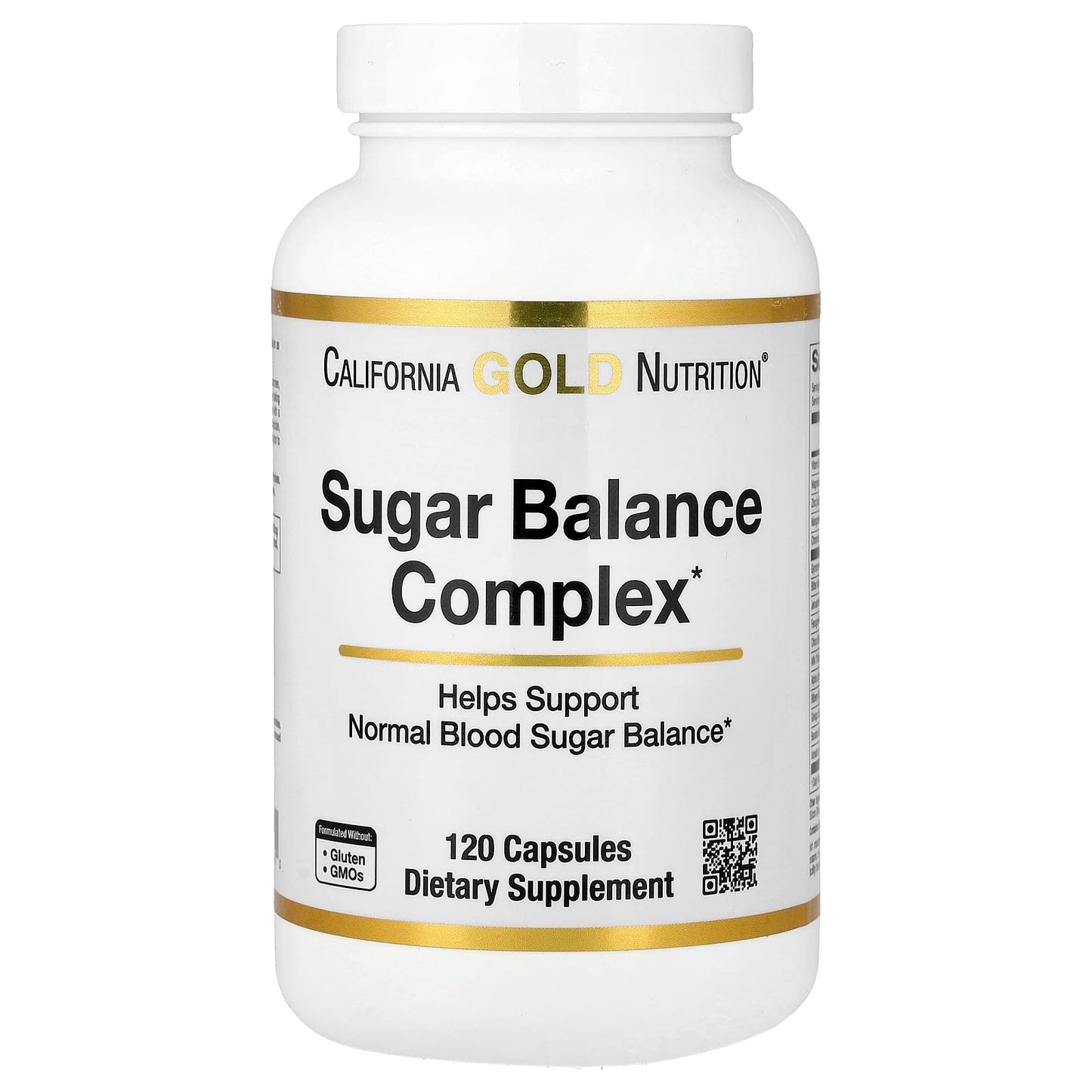 California Gold Nutrition, Sugar Balance Complex with Chromium, Gymnema Sylvestre, Ginkgo Biloba and Milk Thistle, 120 Capsules