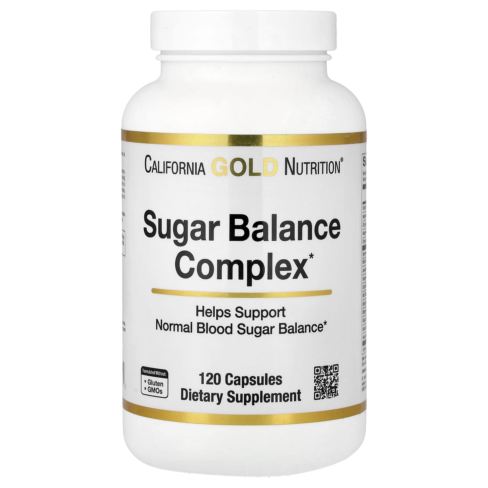California Gold Nutrition, Sugar Balance Complex with Chromium, Gymnema Sylvestre, Ginkgo Biloba and Milk Thistle, 120 Capsules