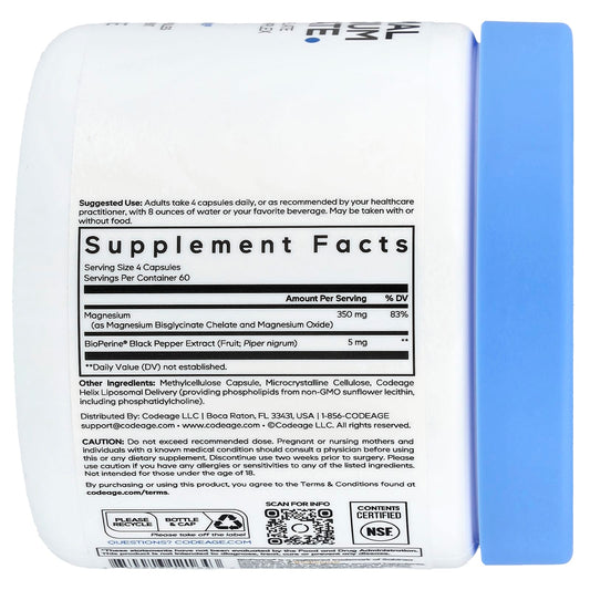 Codeage Liposomal Magnesium Glycinate 240 Veg Caps