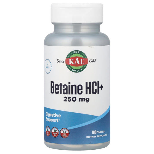 KAL, Betaine HCl+, 100 Tablets