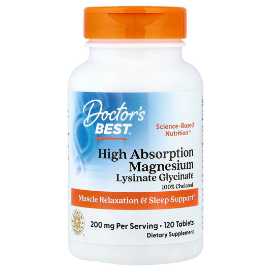 Doctor's Best, High Absorption Magnesium 100% Chelated with Albion Minerals, 100 mg, 120 Tablets