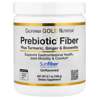 California Gold Nutrition Prebiotic Fibre Plus Turmeric Extract 6.7 oz 189 g