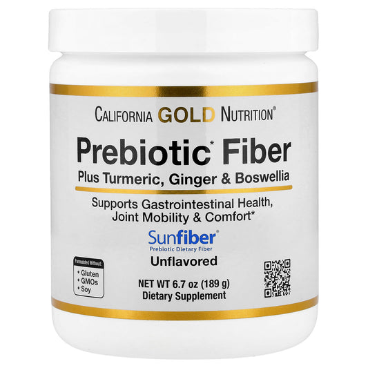 California Gold Nutrition Prebiotic Fibre Plus Turmeric Extract 6.7 oz 189 g