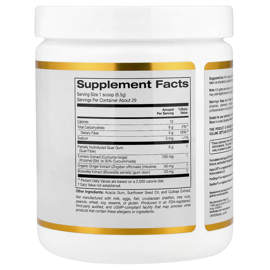 California Gold Nutrition Prebiotic Fibre Plus Turmeric Extract 6.7 oz 189 g