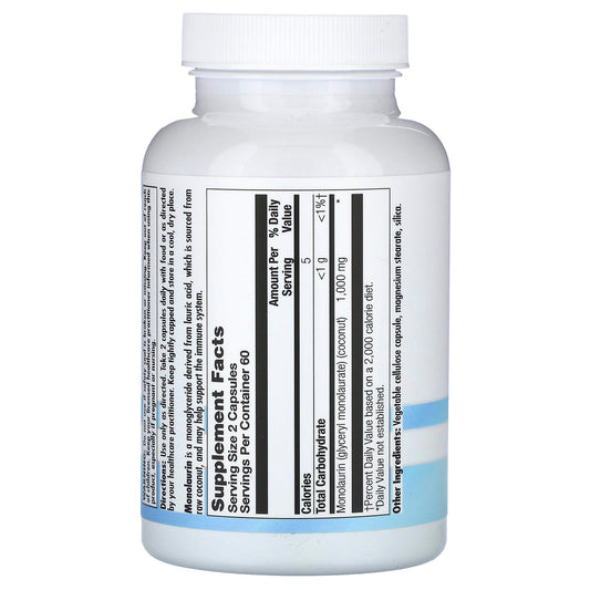 Nutra BioGenesis, Monolaurin, 120 Capsules (500 mg per Capsule)