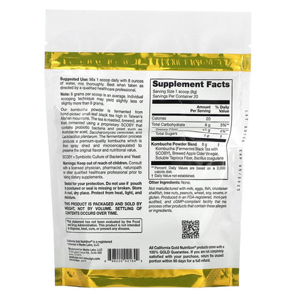 California Gold Nutrition, Superfoods, Kombucha Powder with Kombucha, Brewed Apple Cider Vinegar and Soluble Tapioca Fibre Plus Probiotics, 5.64 oz (160 g)