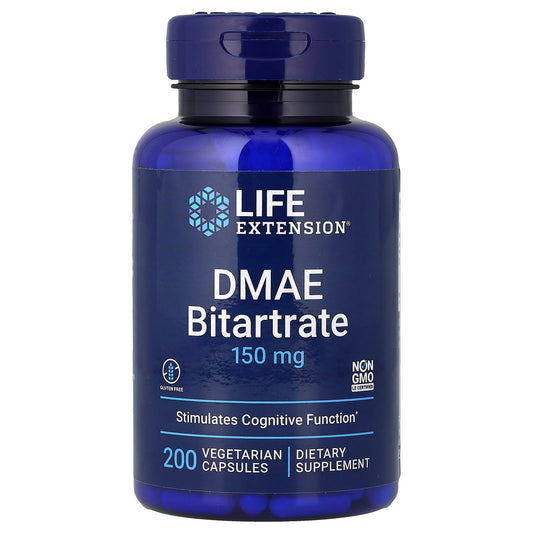 Life Extension, DMAE Bitartrate, 150 mg, 200 Vegetarian Capsules