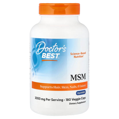 Doctor's Best, MSM with OptiMSM, 1,000 mg, 180 Veggie Caps