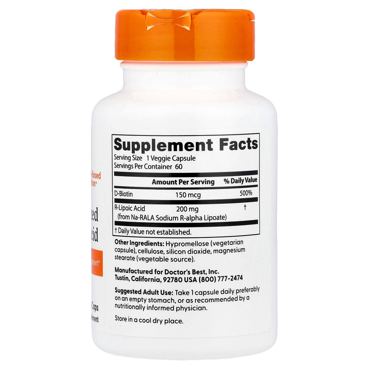 Doctors Best Stabilised R-Lipoic Acid 200 mg 60 Veg Caps