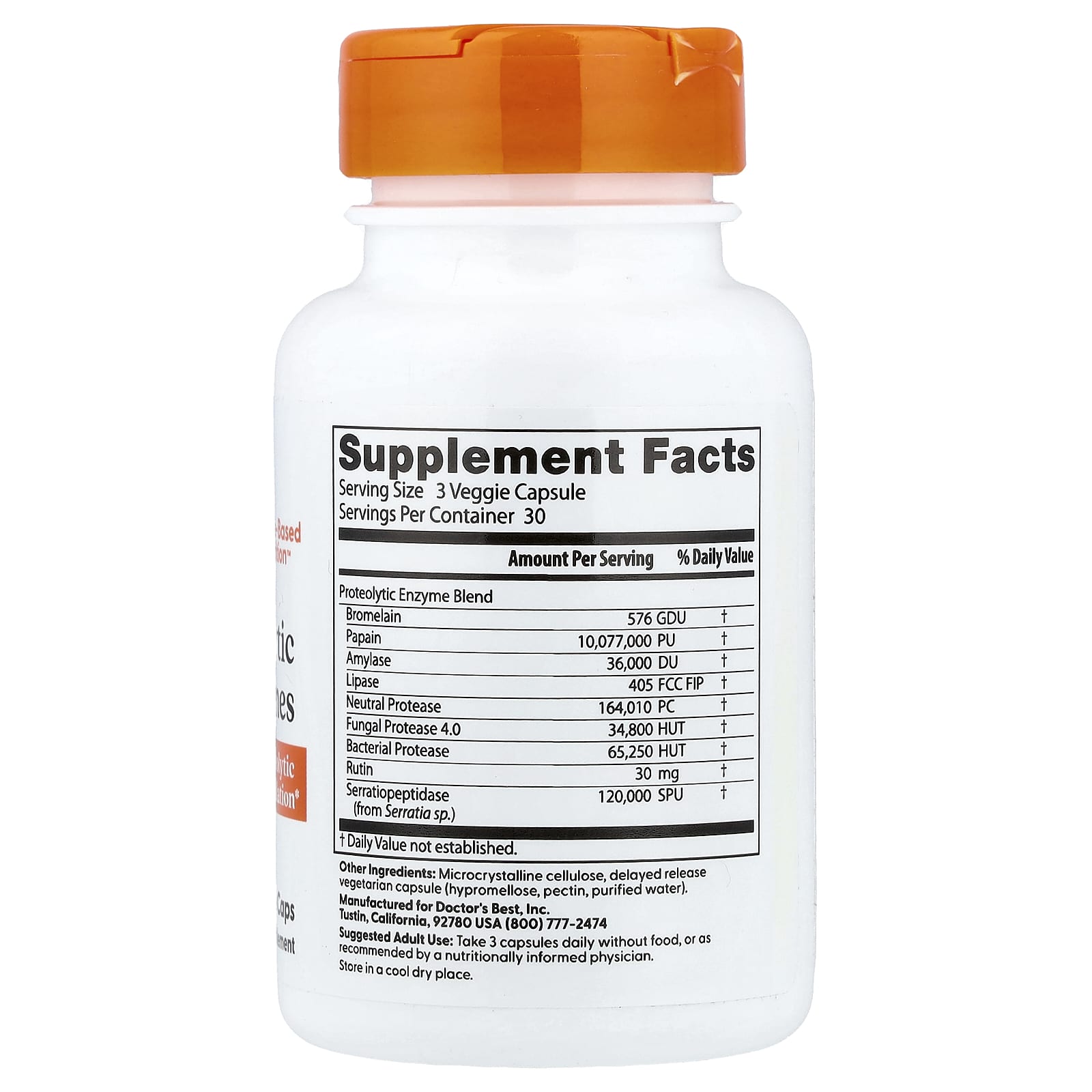 Doctor's Best, Proteolytic Enzymes, 90 Delayed Release Veggie Caps