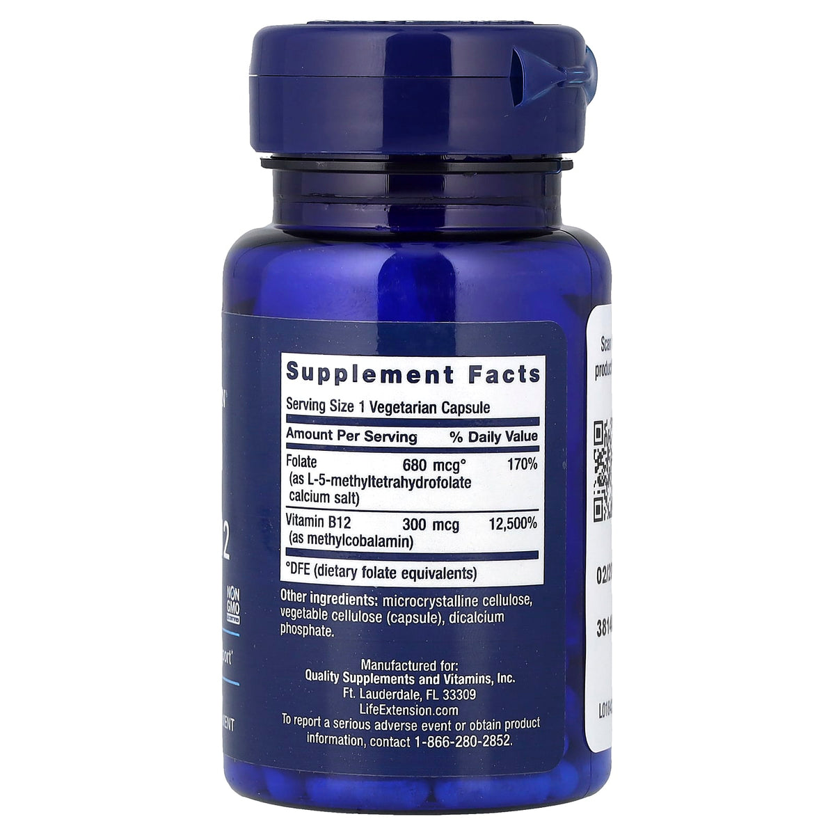 Life Extension Folate & Vitamin B12 90 Caps