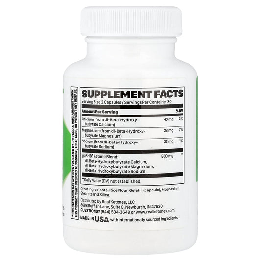 Real Ketones, Ketone Charged, goBHB®, Caffeine Free, 60 Capsules