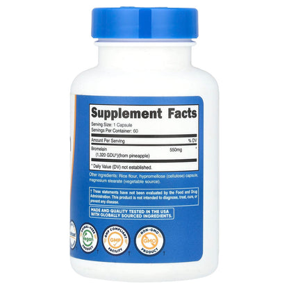 Nutricost, Bromelain, 550 mg, 60 Capsules