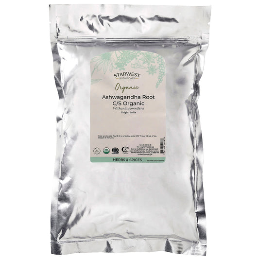 Starwest Botanicals, Organic Ashwagandha Root C/S, 1 lb (453.6 g)