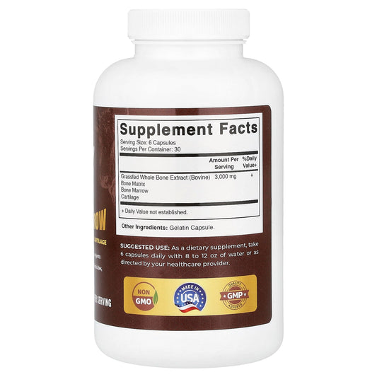 Vitamatic, Grassfed Bone & Marrow, 180 Capsules (500 mg per Capsule)