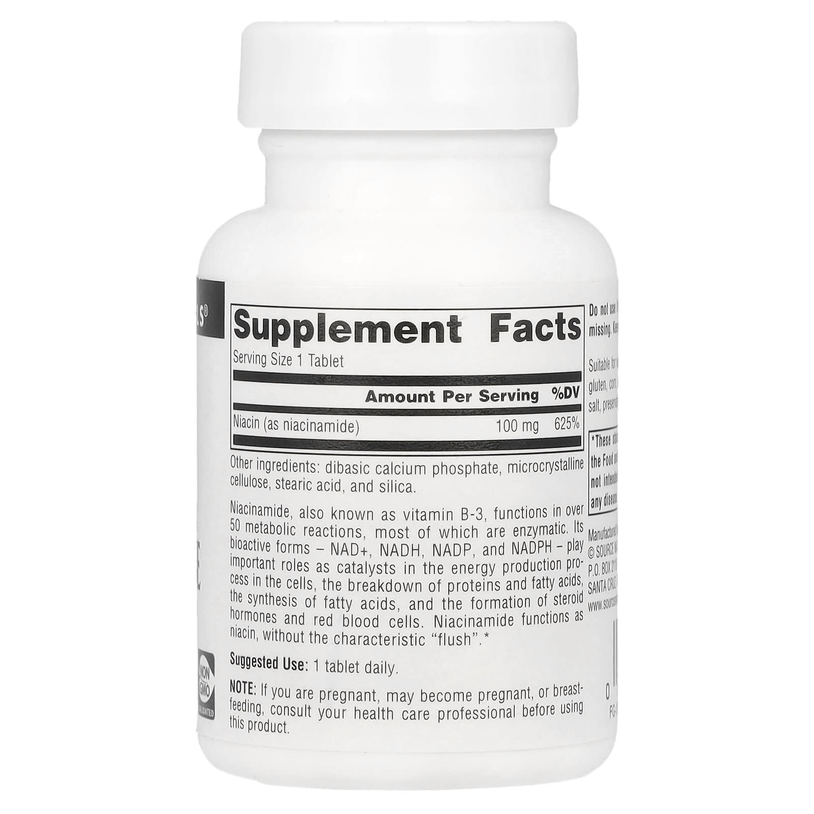 Source Naturals, Niacinamide B-3, 100 mg, 100 Tablets