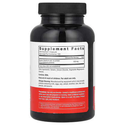 Force Factor Bovine Colostrum Immunoglobulin & Lactoferrin 500 mg 120 Capsules