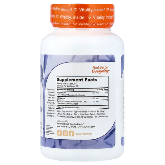 Zahler, MasterPeace With L-Theanine & Zembrin®, 60 Capsules