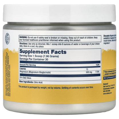 Solaray, Magnesium Glycinate, Unflavoured, 8.4 oz (239 g)