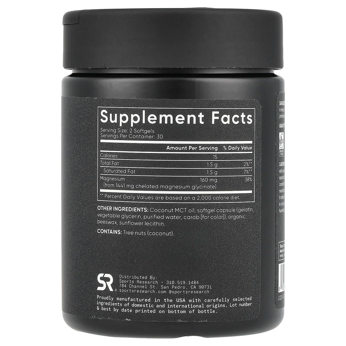 Sports Research Magnesium Glycinate 80 mg 60 Softgels