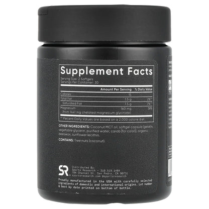 Sports Research Magnesium Glycinate 80 mg 60 Softgels