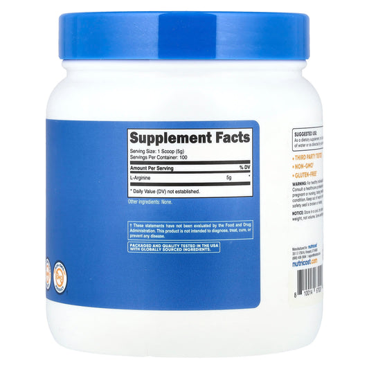 Nutricost, L-Arginine, Unflavoured, 17.9 oz (500 g)