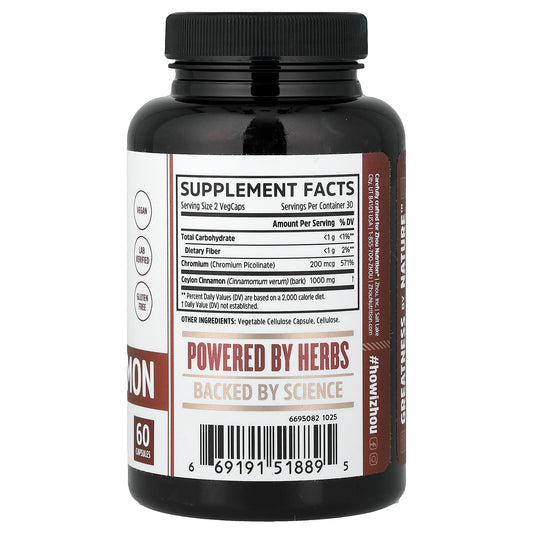 Zhou Nutrition, Ceylon Cinnamon, 60 Capsules