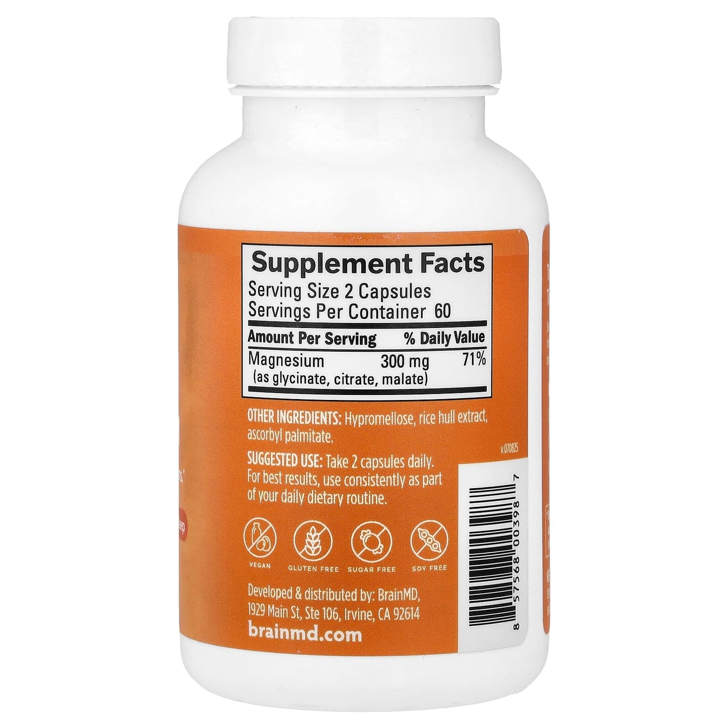 BrainMD, Smart Magnesium, 120 Vegan Capsules (150 mg per Capsule)