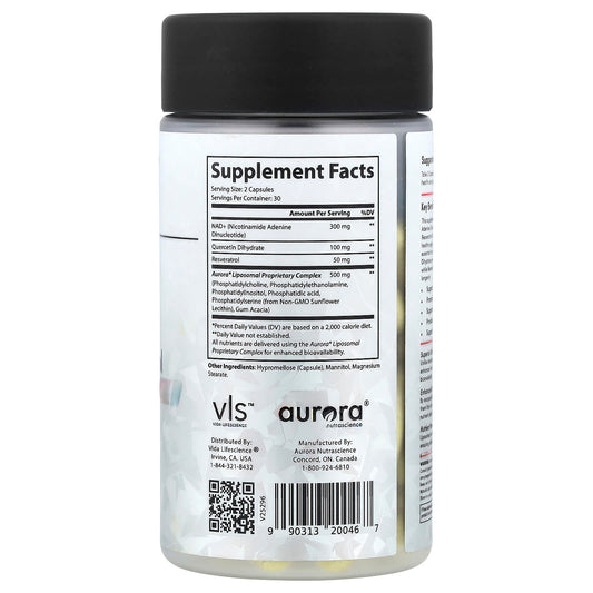 Aurora Nutrascience, NAD+ / Resveratrol, 60 Capsules