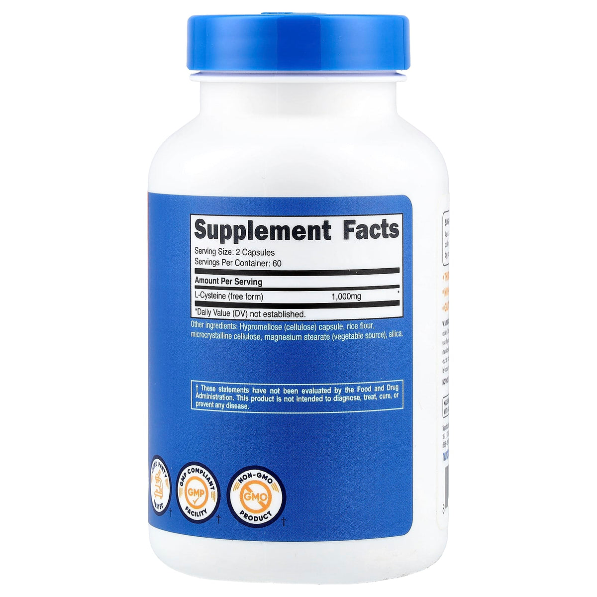 Nutricost, L-Cysteine, 120 Capsules (500 mg per Capsule)