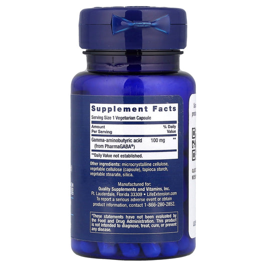 Life Extension, GABA, 60 vegetarian capsules