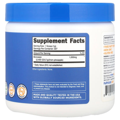Nutricost, Bromelain, Unflavoured, 8.1 oz (227 g)