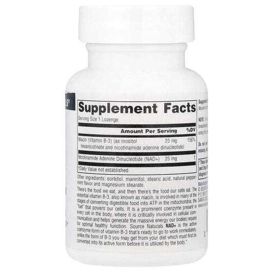 Source Naturals, NAD+, Coenzymated B-3, 30 Lozenges